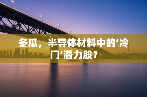 冬瓜，半导体材料中的‘冷门’潜力股？