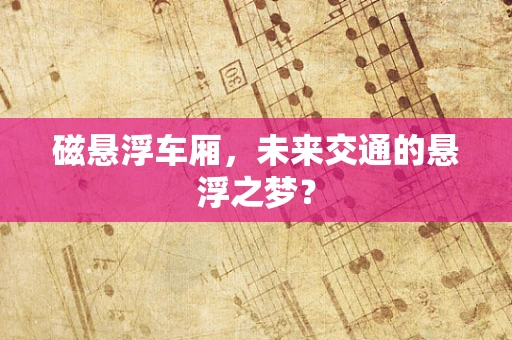 磁悬浮车厢，未来交通的悬浮之梦？