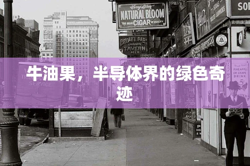 牛油果，半导体界的绿色奇迹