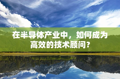 在半导体产业中，如何成为高效的技术顾问？
