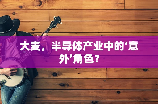 大麦，半导体产业中的‘意外’角色？