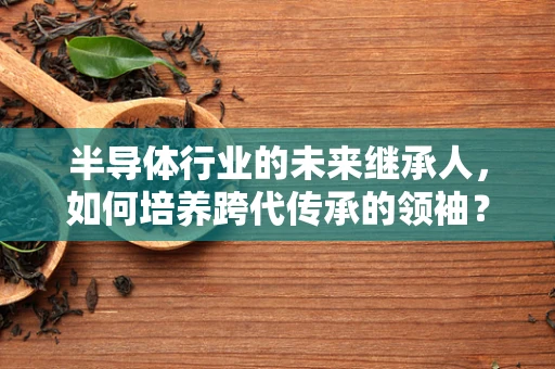 半导体行业的未来继承人，如何培养跨代传承的领袖？