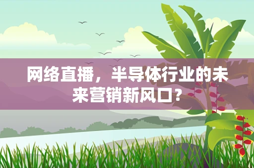 网络直播，半导体行业的未来营销新风口？