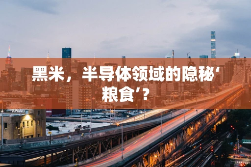 黑米，半导体领域的隐秘‘粮食’？
