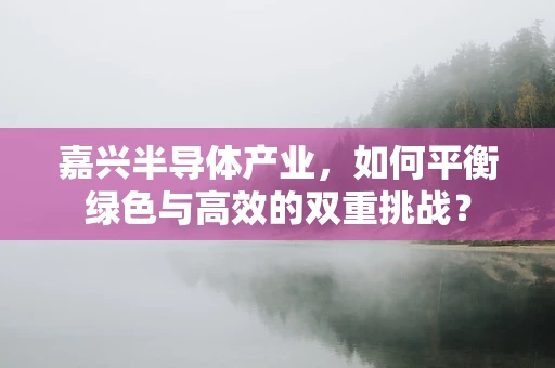 嘉兴半导体产业，如何平衡绿色与高效的双重挑战？